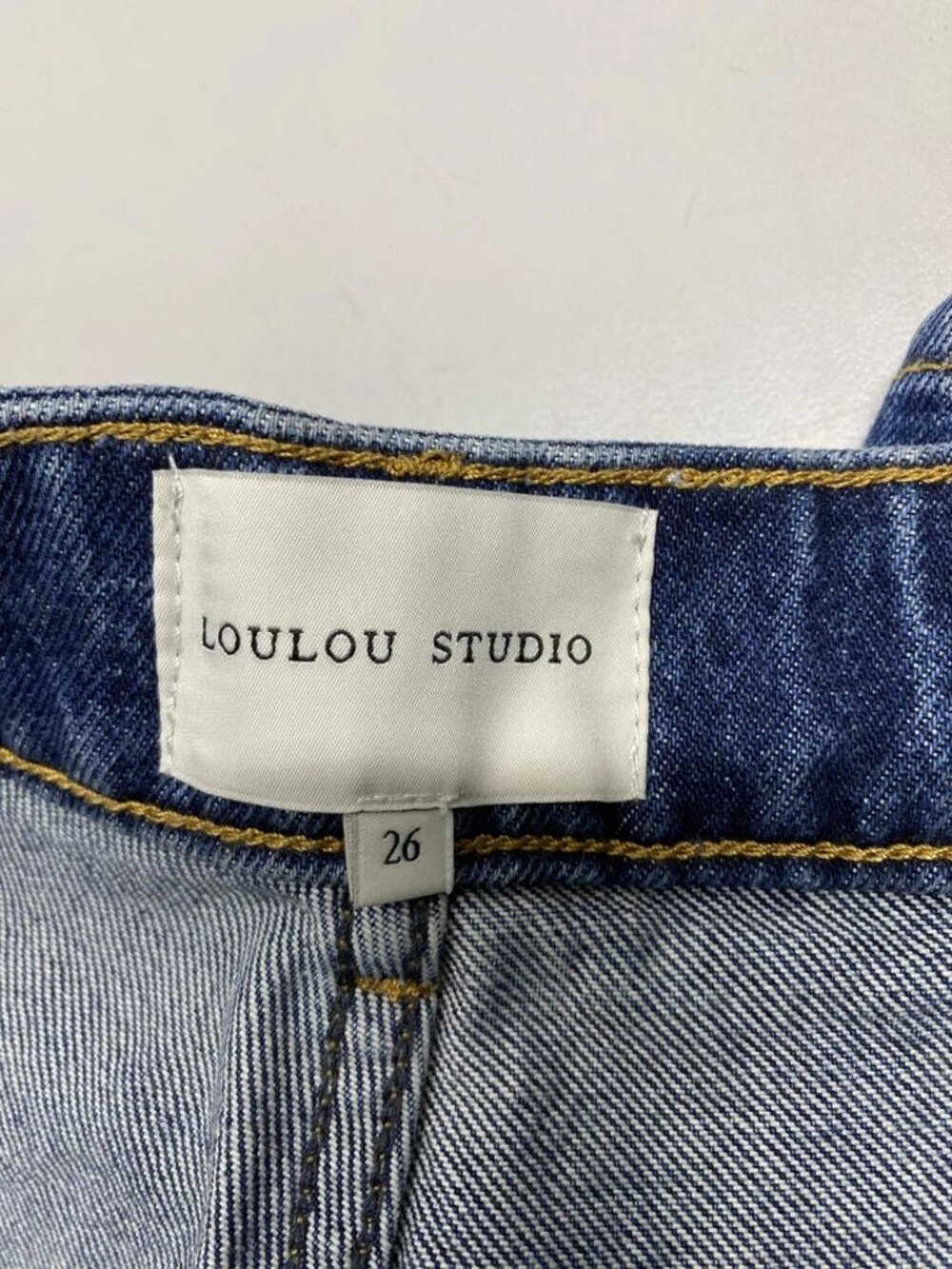 LouLou Studio Womens Cute Bermuda Long Denim Shorts Size 26 x 9 Medium Blue - Picture 2 of 6